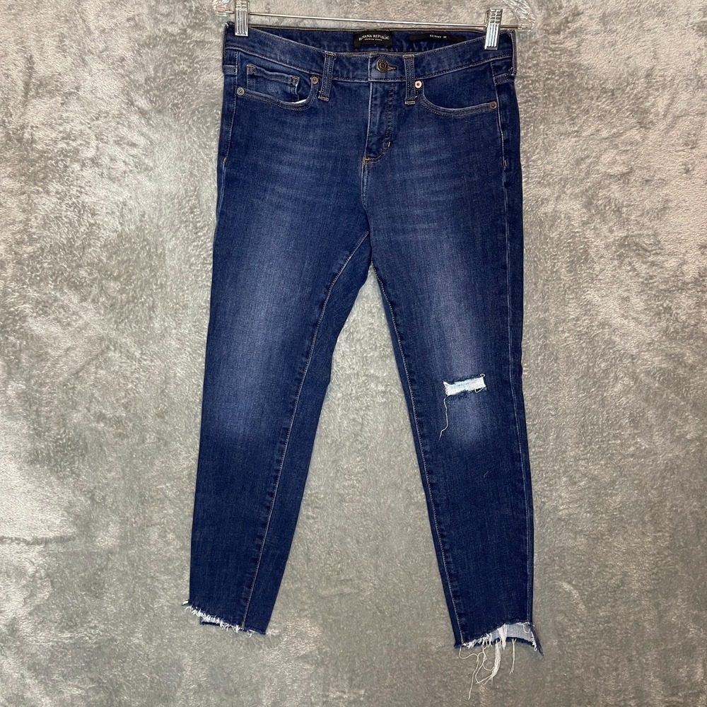 Banana Republic Women Zero Gravity Ankle Skinny Jeans 28 Dark Wash Stretch